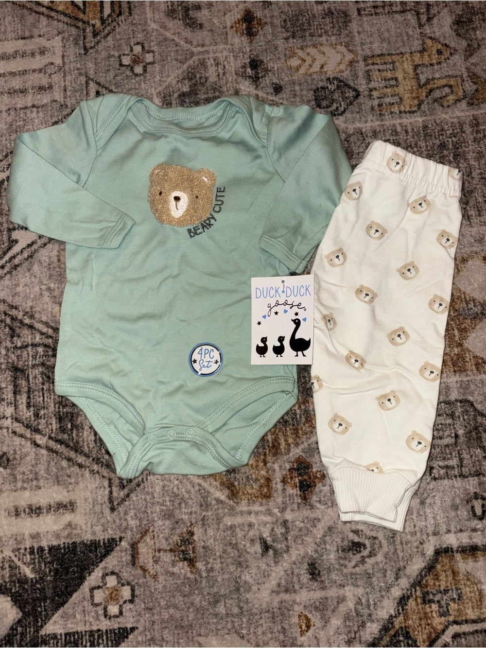 NWT* Mint Bear Baby Bodysuit & Bear-Print Pants Set